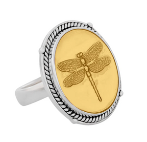 Lola - Dragonfly Gold Center Ring