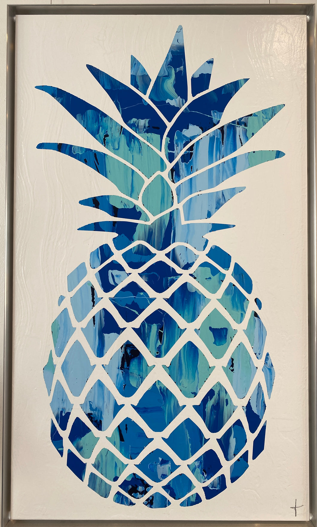 Framed Blue Pineapple Painting - Stephen Young