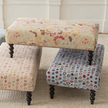 Load image into Gallery viewer, Dash &amp; Albert - Ines Turned Leg Rug Ottoman
