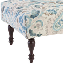 Load image into Gallery viewer, Dash &amp; Albert - Ines Blue Turned Leg Rug Ottoman
