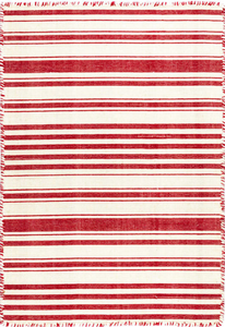 Dash & Albert - Hampshire Stripe Red Woven Cotton Rug