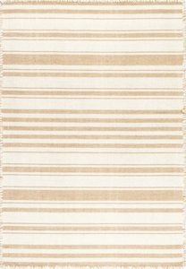 Dash & Albert - Hampshire Stripe Wheat Woven Cotton Rug