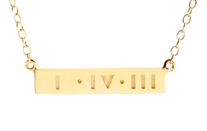 LOLA - 1-4-3 14K Gold  Bar Necklace