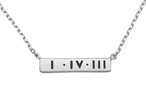 LOLA - 1-4-3 Small Sterling Silver Bar Necklace