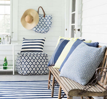 Load image into Gallery viewer, Dash &amp; Albert - Samode Navy/Ivory Indoor/Outdoor Pouf
