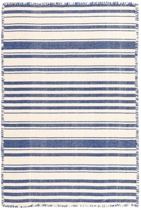 Dash & Albert - Hampshire Stripe Cobalt Woven Cotton Rug