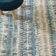 Load image into Gallery viewer, Dash &amp; Albert - Paint Chip Blue Micro Hooked Wool Rug
