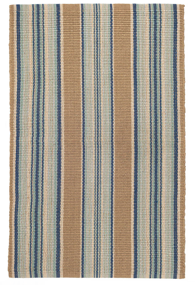 Dash & Albert - Blue Heron Stripe Woven Cotton Rug